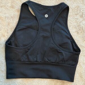 Lululemon Ebb to Train Bra Women’s 8 Black Longline Gym Seamless Yoga High Neck